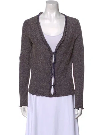 Pre-owned Moschino V-neck Sweater In Purple