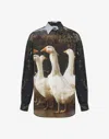 Moschino Voile Shirt Goose In Multicoloured
