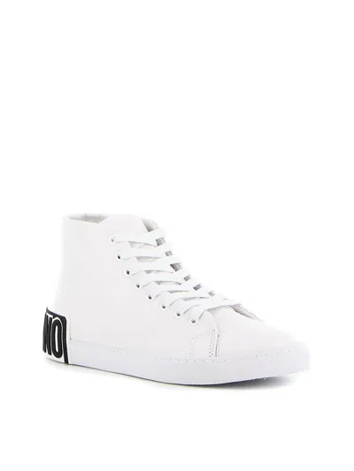 Moschino Couture Vulc 25 Logo Mid-top Sneakers In White