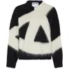 Moschino Pullover In Brushed Mohair Peace In Black