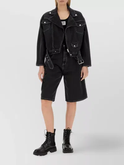Moschino Waist Belted Denim Jacket