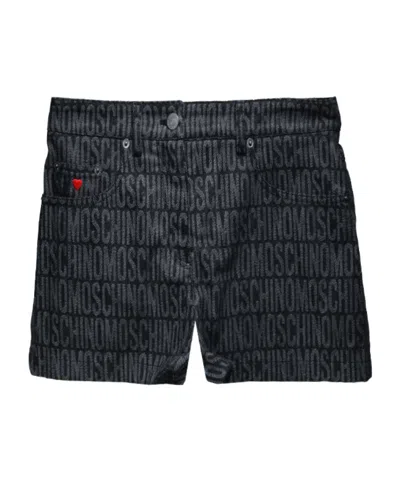 Moschino Waistband And Strap Shorts In Black