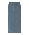 Moschino Button-fastening Denim Midi Straight Skirt In Blue
