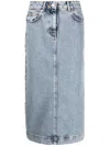 Moschino High-waisted Midi Denim Skirt With Five-pocket Styling In Black