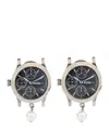 Moschino Watch Clip-on Earrings In Black
