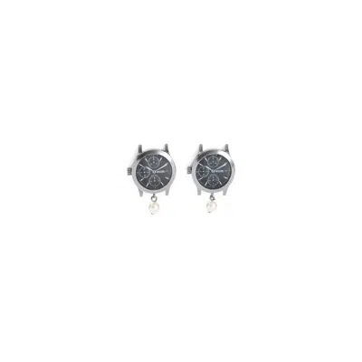 Moschino Watch-inspired Brass Earrings