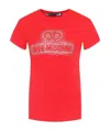 Moschino Water Drill Logo T-shirt In Red