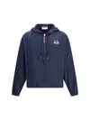 Moschino Drawstring Hem Hooded Jacket With Elasticated Cuffs In Blue