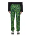 Moschino Wave Line Printed Casual Pants In Green