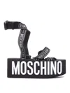 MOSCHINO WEDGE LEATHER BLEND SANDALS