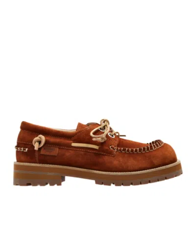 Moschino Whipstitch-trim Chunky-sole Boat Shoes In Transparent