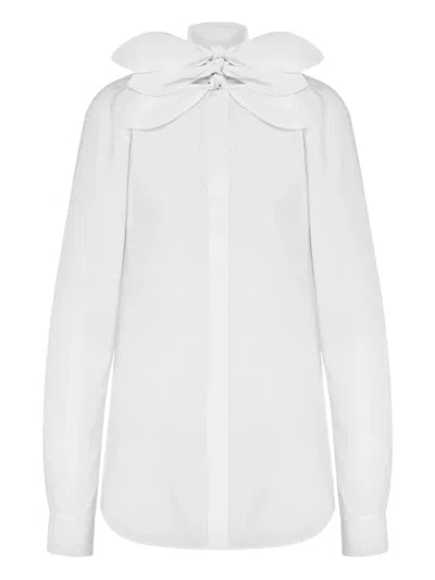 Moschino Long Sleeve Top Featuring Bow Detail In White