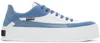 MOSCHINO WHITE & BLUE BUMPS & STRIPES SNEAKERS