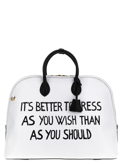 Moschino White Archive Message Satchel