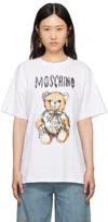 Moschino White Archive Teddy Bear T-shirt In V1001 Fantasy White
