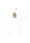 Moschino White Babygrow For Baby Kids With Teddy Bear In White