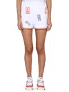 Moschino Logo Embroidered Bermuda Shorts With Elastic Waistband