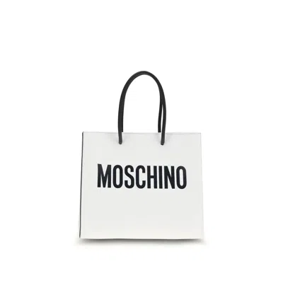 Moschino White Calf Leather Bos Taurus Handbag