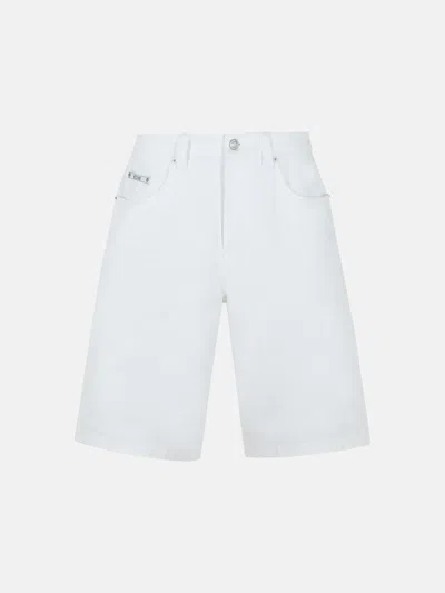 Moschino White Cotton Bermuda Shorts