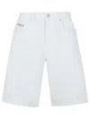 Moschino Logo Patch Bermuda Shorts In White