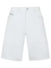 Moschino Logo Patch Bermuda Shorts In White