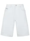 Moschino Logo Patch Bermuda Shorts In White