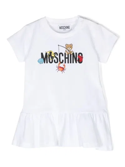 Moschino Babies' White Cotton Dress