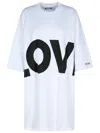 Moschino Logo-print Cotton Dress In White