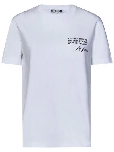 Moschino White Cotton Interlock T-shirt