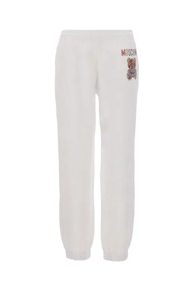 Moschino White Cotton Joggers In V1001