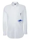Moschino Office Inspiration Stretch Poplin Shirt In White