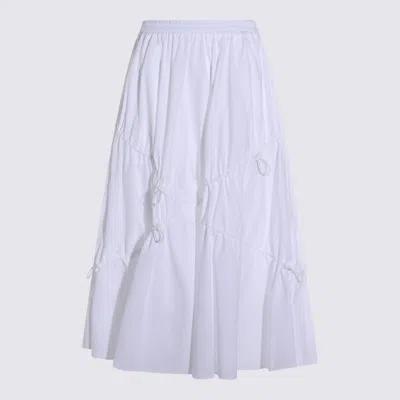 Moschino Poplin Midi Skirt In White