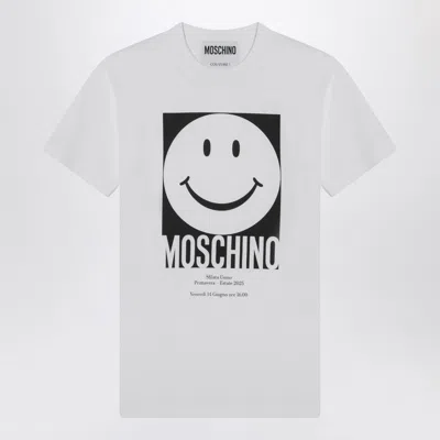 Moschino White Cotton Smile T-shirt Women