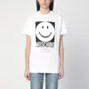Moschino Crew Neck Smiley Print Graphic T-shirt Straight Hem In White