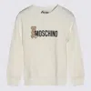 Moschino White Cotton Swetshirt In Neutral