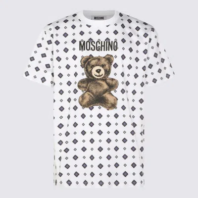 Moschino Crew Neck Graphic Print Short Sleeve T-shirt In Multi