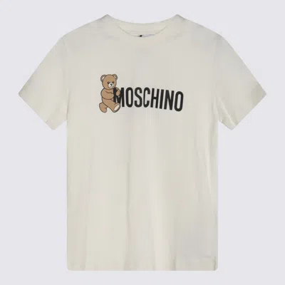 Moschino Kids' White Cotton T-shirt In Neutral