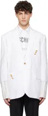 Moschino White Cuff Details Blazer In Multi White