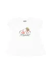 Moschino White Dress For Baby Girl With Bicycle Print In White