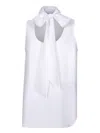 Moschino Sleeveless Crepe Top In White