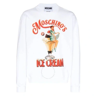 Moschino White Ice Cream Cotton Sweatshirt