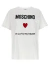 Moschino Item O-neck Short-sleeved T-shirt In White