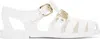 Moschino White Jelly Lettering Logo Sandals