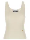 Moschino Knit Tank Top With Golden M In White