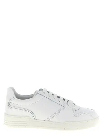 Moschino White Lace Up Sneakers
