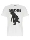 Moschino T-shirt Chimpanzee Print In Yellow