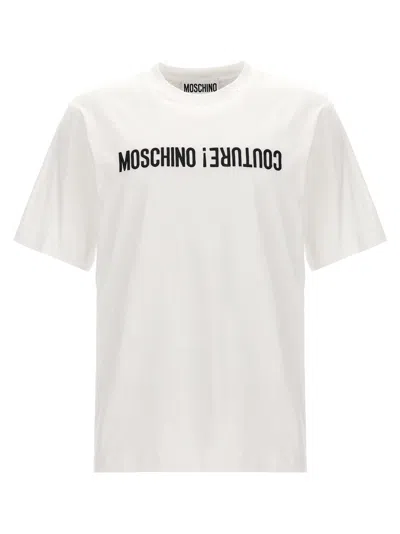 MOSCHINO WHITE LOGO EMBROIDERY T-SHIRT