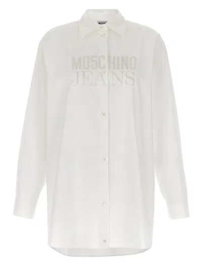 Moschino Logo Print Shirt In White