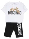 MOSCHINO WHITE LOGO PRINT TROUSER SET