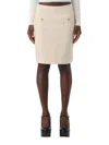 Moschino White Miniskirt With Gold Buttons